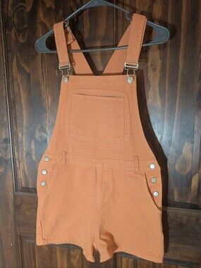 Burnt Orange Short Overalls